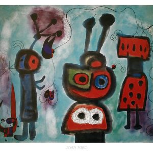 Kunstdruk Joan Miró - Loiseau au regard calme 80x60cm