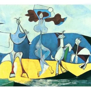 Kunstdruk Pablo Picasso - La joie de Vivre 100x50cm