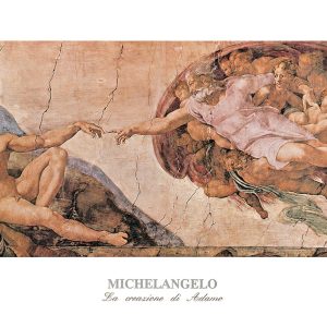 Kunstdruk Michelangelo - La creazione di Adamo 120x80cm
