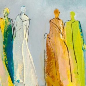 Top 30 meest verkochte schilderijen, populaire kunst 6 Kunstdruk Cilia De Munnik - Begegnungen II 100x35cm
