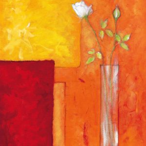 Kunstdruk Günter Gohn - Rosen auf warmem Rot 50x60cm