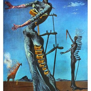 Kunstdruk Salvador Dali - La girafe en feu 60x80cm