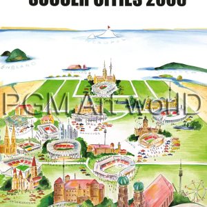 Kunstdruk Sylvia Joel - The Soccer Cities 2006 50x70cm