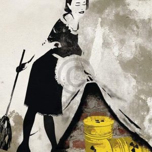 Kunstdruk Edition Street - Behind the curtain 50x70cm