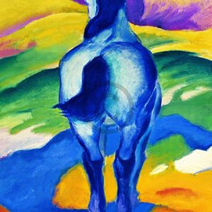 Kunstdruk Franz Marc - Blaues Pferd II 70x100cm