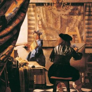 Kunstdruk Johannes Vermeer - Die Malkunst 60x80cm