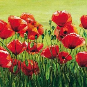Kunstdruk Marianne Bernhardt - Klatschmohnwiese 100x50cm