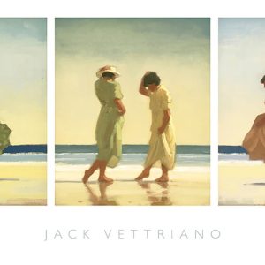 Kunstdruk Jack Vettriano - Summer Days Triptychon 70x36cm