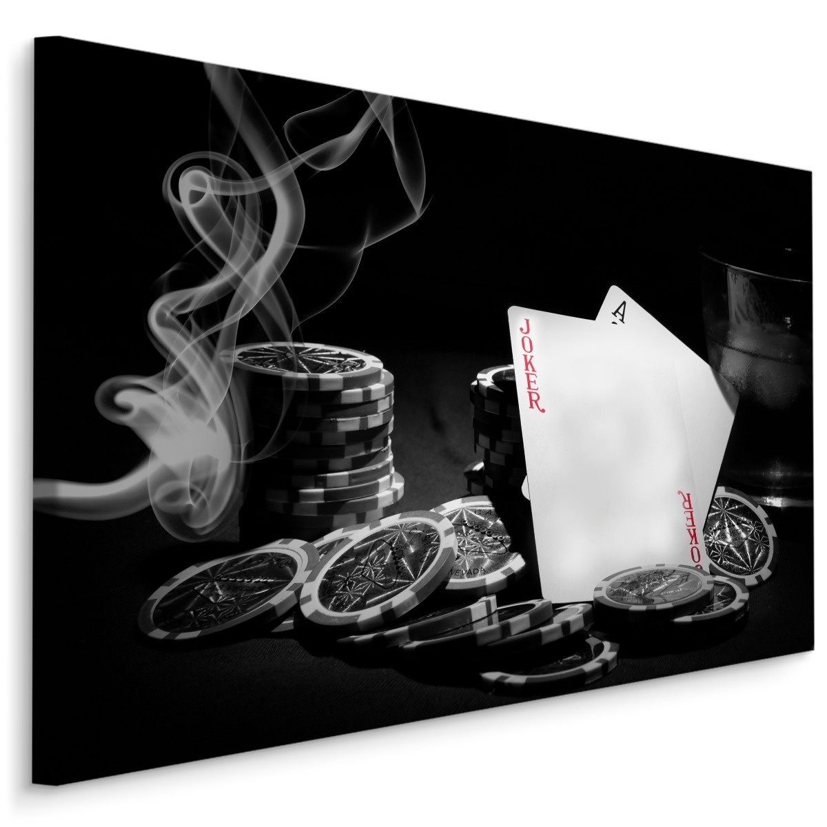 Schilderij - Poker Set, Speelkaarten, zwart/wit/rood, Premium Print 1 Schilderij - Poker Set, Speelkaarten, zwart/wit/rood, Premium Print