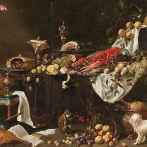 Adriaen van Utrecht - Pronkstilleven 90x70cm, Rijksmuseum, premium print, print op canvas, oude meester