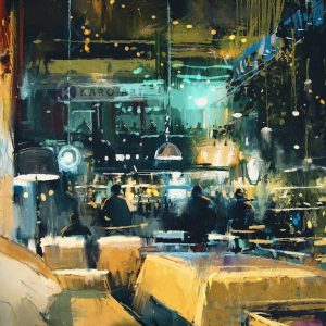 Afbeelding op acrylglas - Druk restaurant, print op acrylglas