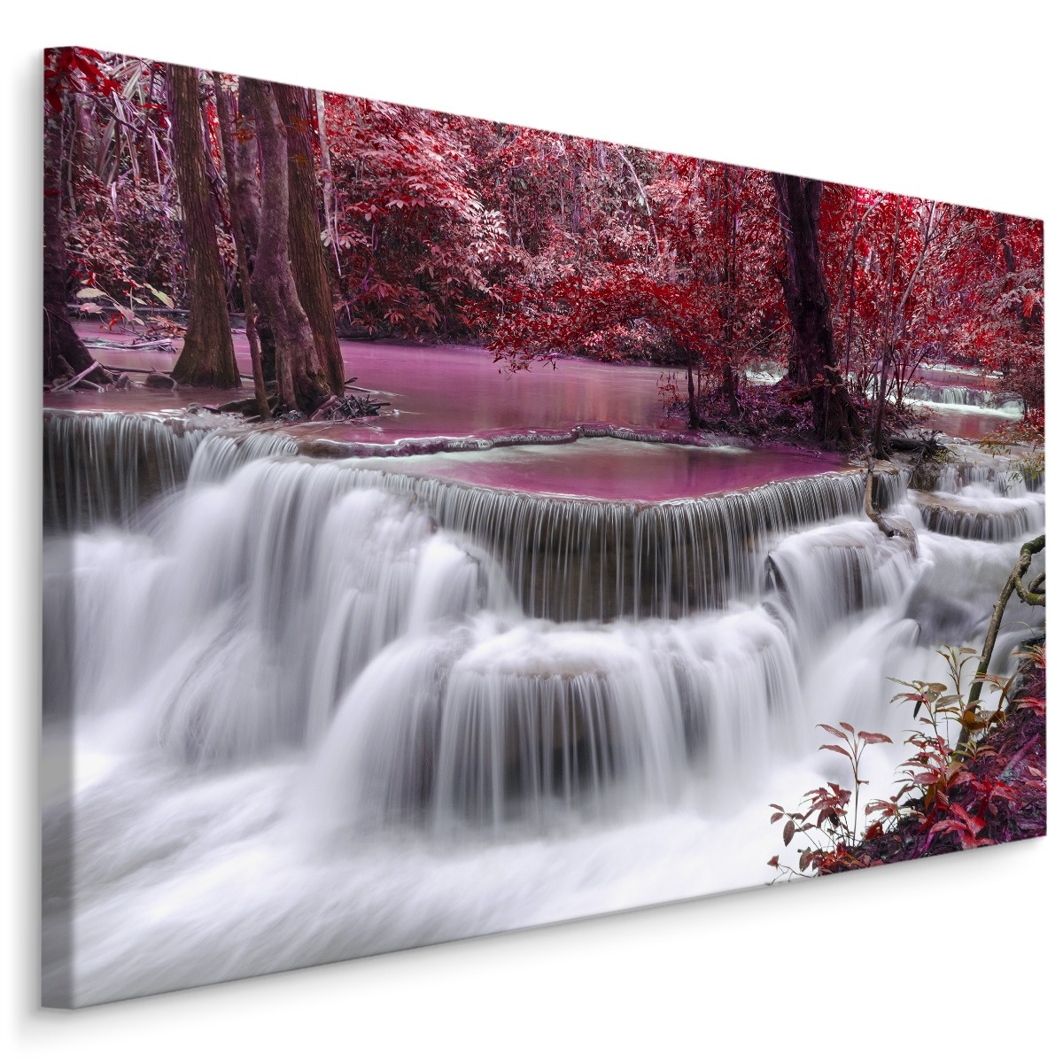 Schilderij - Rode waterval, 4 maten, premium print 1 Schilderij - Rode waterval, 4 maten, premium print