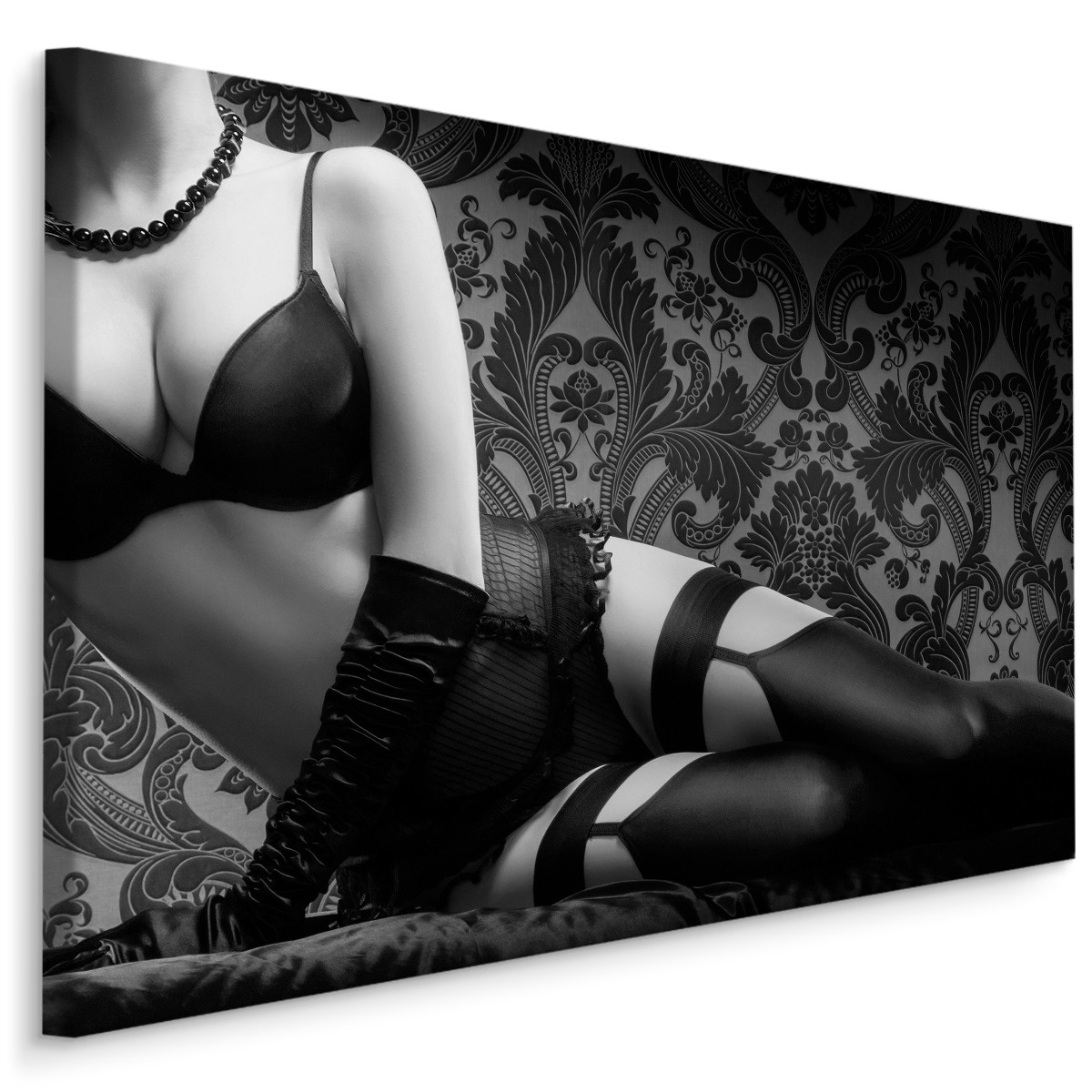 Schilderij - Sensuele vrouw, zwart-wit, 4 maten, wanddecoratie 1 Schilderij - Sensuele vrouw, zwart-wit, 4 maten, wanddecoratie