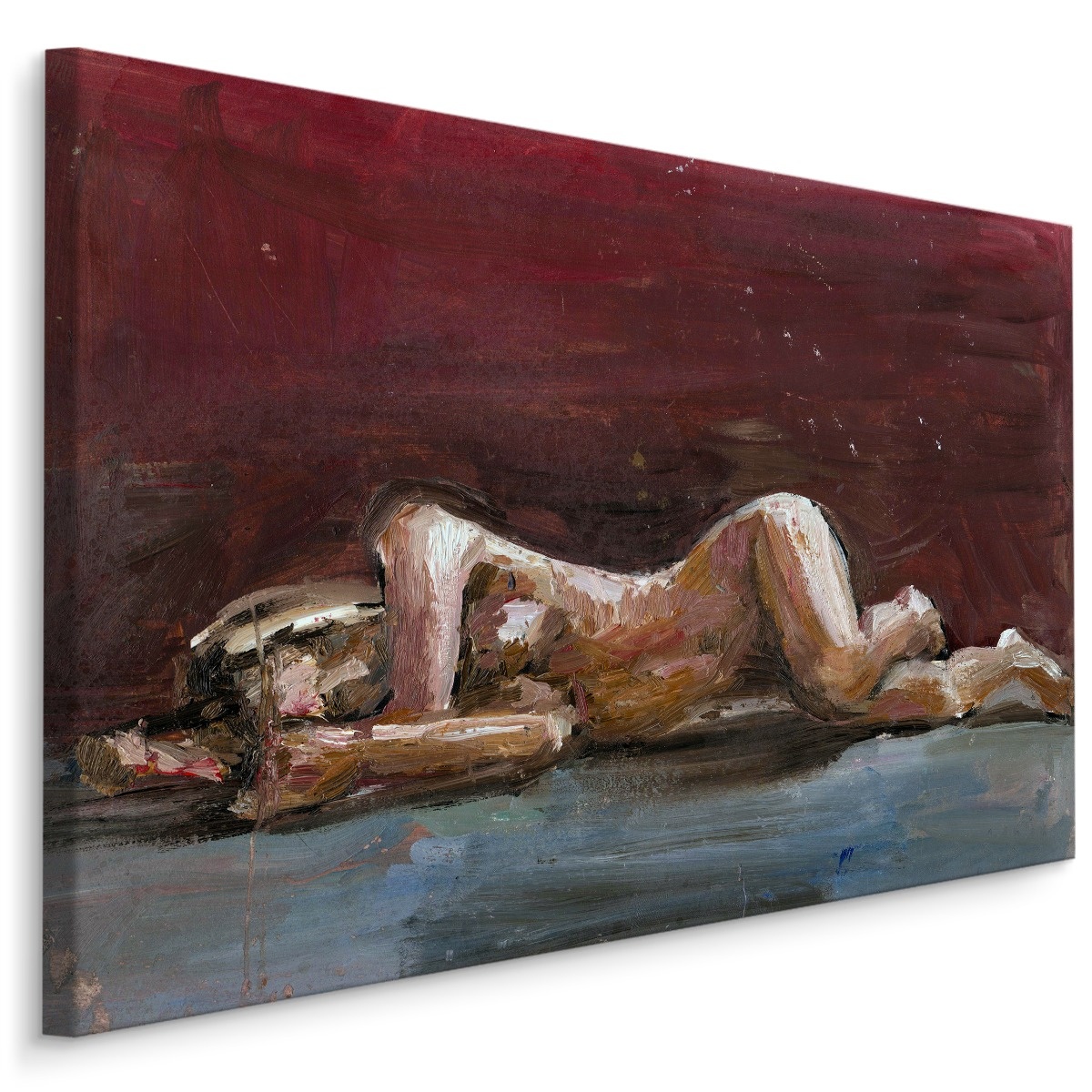 Schilderij - Geschilderde vrouw (print op canvas), premium print 1 Schilderij - Geschilderde vrouw (print op canvas), premium print