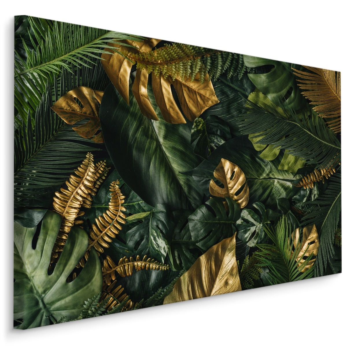 Schilderij - Gouden Jungle, 4 maten, wanddecoratie 1 Schilderij - Gouden Jungle, 4 maten, wanddecoratie