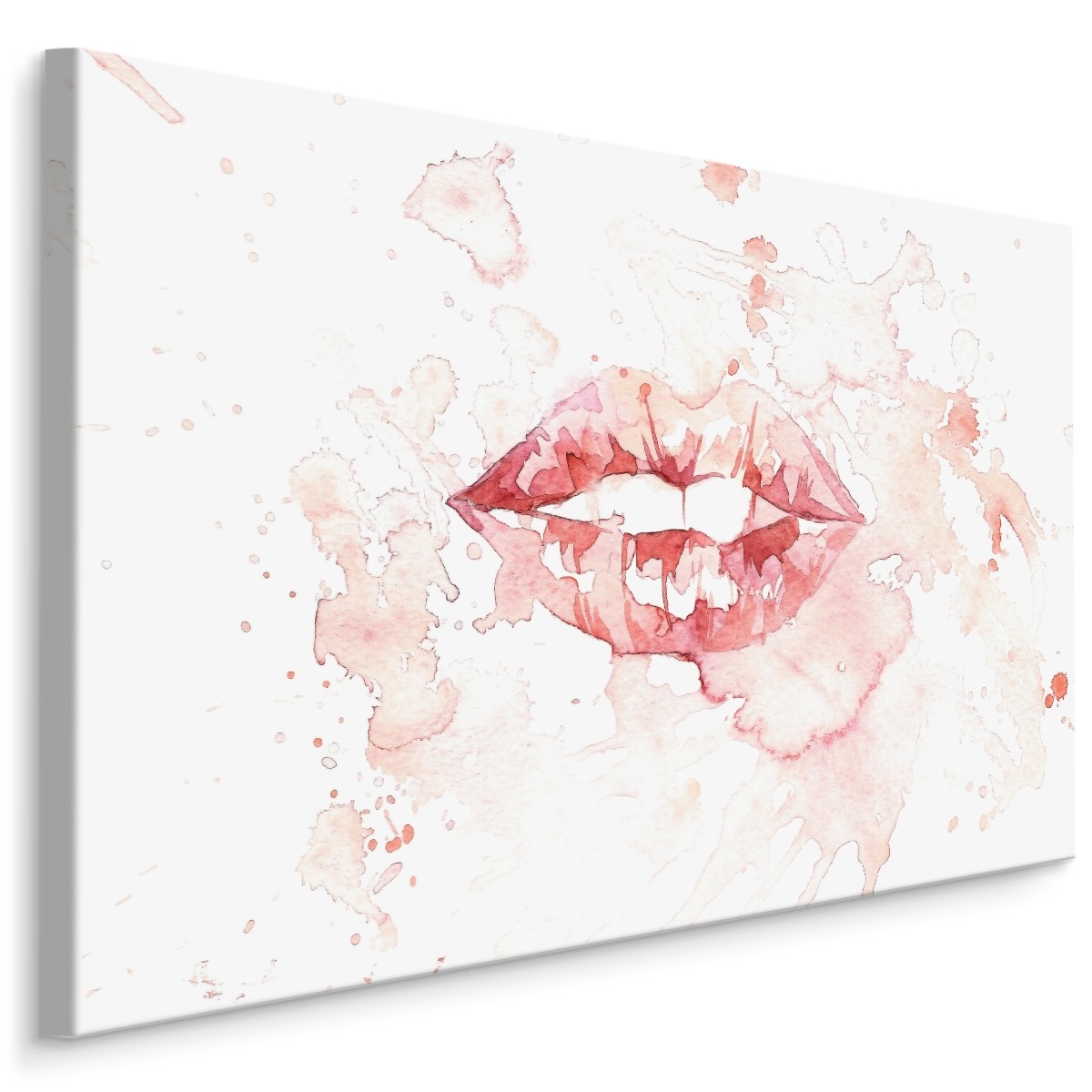 Schilderij - Lippen in Aquarel, roze/wit, 4 maten, premium print 1 Schilderij - Lippen in Aquarel, roze/wit, 4 maten, premium print