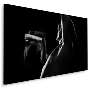 Schilderij - Man en vrouw, zwart-wit, 4 maten, premium print