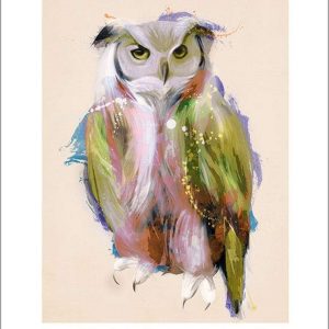 Kunstdruk Owl Paint 50x70cm