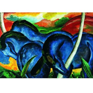 Kunstdruk Franz Marc - Die großen blauen Pferde 71x56cm