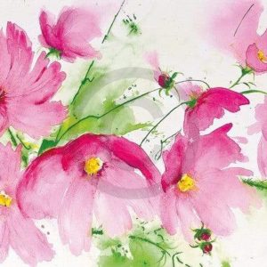 Kunstdruk Heidi Reil - Rosa Kosmeen 100x50cm