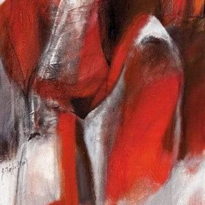 Kunstdruk Jutta Töpfer - Verletzlich 35x100cm