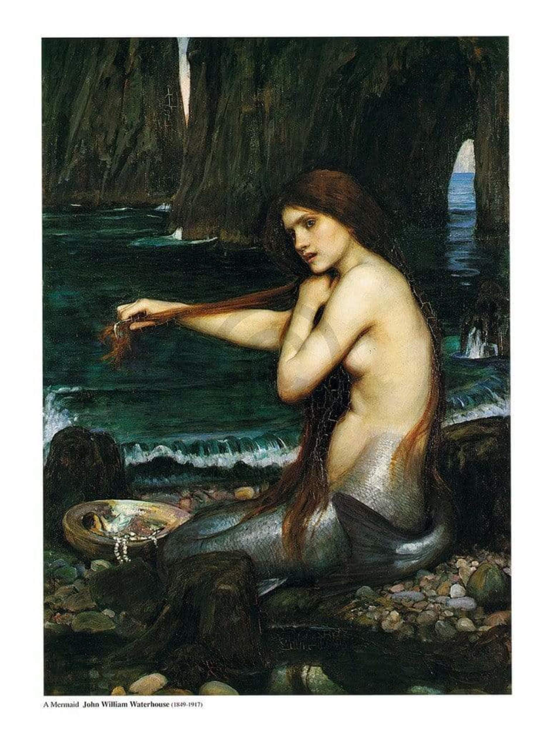 Kunstdruk John William Waterhouse - A Mermaid 60x80cm 1 Kunstdruk John William Waterhouse - A Mermaid 60x80cm