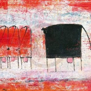 Kunstdruk Marianne Kindt - Schwarze Kuh 100x50cm