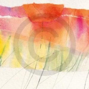 Kunstdruk Marta Peuckert - Poppy ribbon red 100x35cm