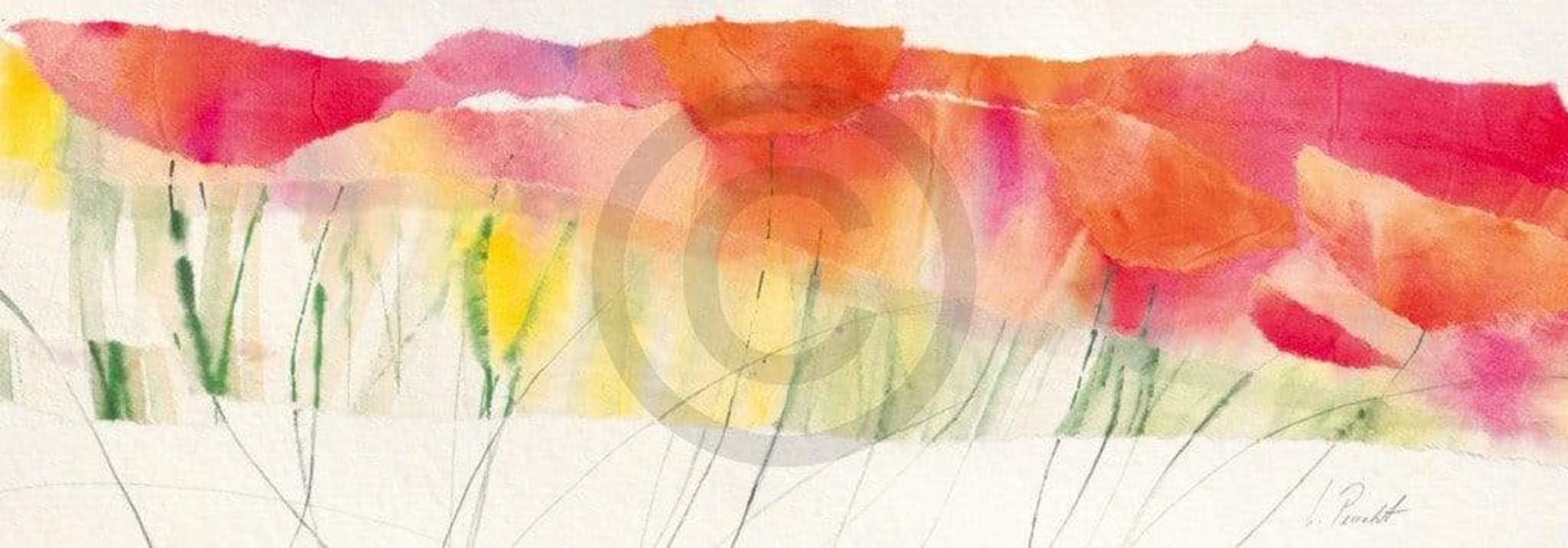 Kunstdruk Marta Peuckert - Poppy ribbon red 100x35cm 1 Kunstdruk Marta Peuckert - Poppy ribbon red 100x35cm
