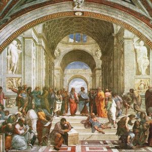 Kunstdruk Raffael - La scuola di Atene 90x60cm