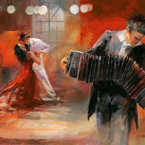 Kunstdruk Willem Haenraets - Bandoneon 80x60cm